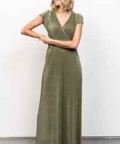 BB Custom Dresses Athena Pleated Maxi Dress | Sage 20 BB Custom Dresses Athena Pleated Maxi Dress | Sage