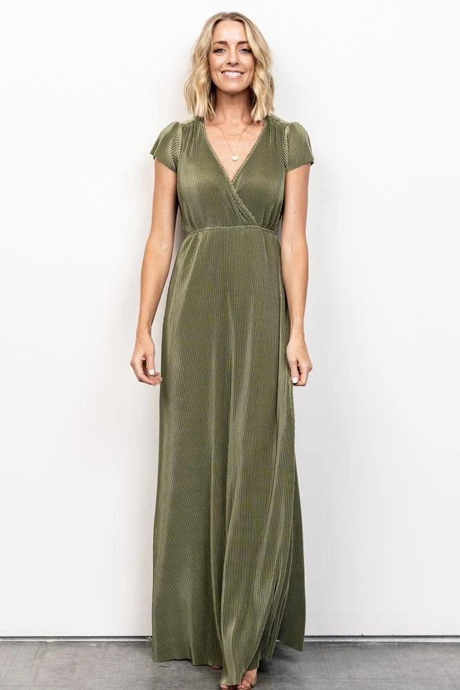 BB Custom Dresses Athena Pleated Maxi Dress | Sage 1 BB Custom Dresses Athena Pleated Maxi Dress | Sage