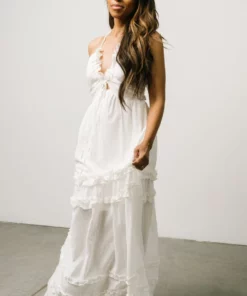 DD Augusta Halter Neck Maxi Dress | Off White 13 DD Augusta Halter Neck Maxi Dress | Off White