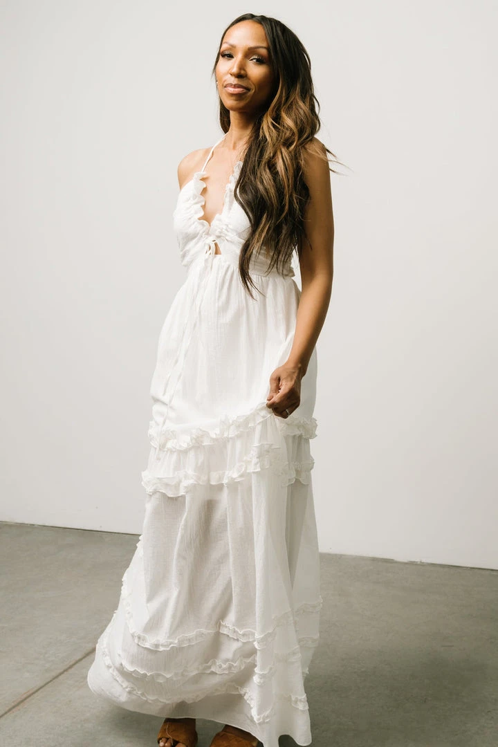 DD Augusta Halter Neck Maxi Dress | Off White 4 DD Augusta Halter Neck Maxi Dress | Off White