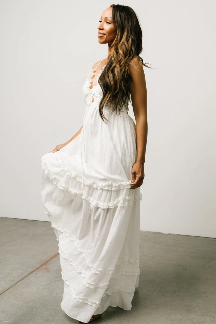 DD Augusta Halter Neck Maxi Dress | Off White 10 DD Augusta Halter Neck Maxi Dress | Off White