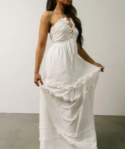 DD Augusta Halter Neck Maxi Dress | Off White 17 DD Augusta Halter Neck Maxi Dress | Off White