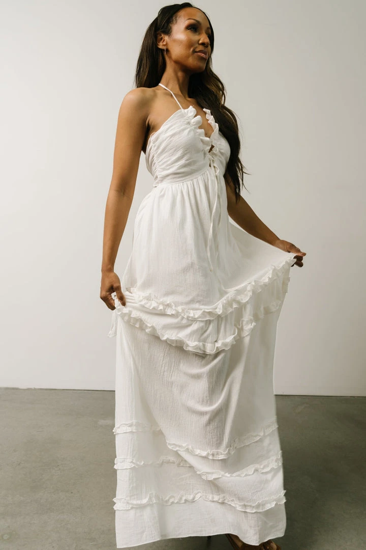 DD Augusta Halter Neck Maxi Dress | Off White 8 DD Augusta Halter Neck Maxi Dress | Off White