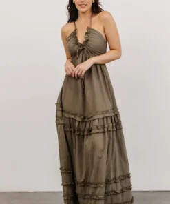 DD Shop All Augusta Halter Neck Maxi Dress | Olive