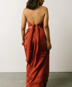 DD Augusta Halter Neck Maxi Dress | Terracotta Dresses