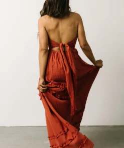 DD Augusta Halter Neck Maxi Dress | Terracotta Dresses