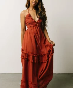 DD Augusta Halter Neck Maxi Dress | Terracotta Dresses