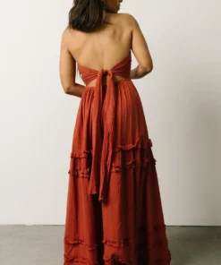 DD Augusta Halter Neck Maxi Dress | Terracotta Dresses