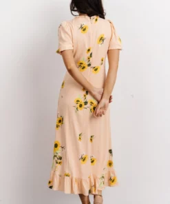 SL Dresses Avalon Front Tie Dress | Peach Floral