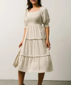 SL Avery Tiered Midi Dress | Natural