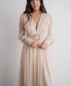 Soi Dresses Azariah Shimmer Maxi Dress | Champagne 15 Soi Dresses Azariah Shimmer Maxi Dress | Champagne