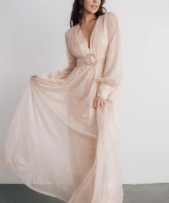 Soi Dresses Azariah Shimmer Maxi Dress | Champagne 16 Soi Dresses Azariah Shimmer Maxi Dress | Champagne