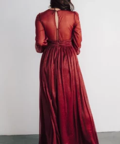 Soi Dresses Azariah Shimmer Maxi Dress | Wine