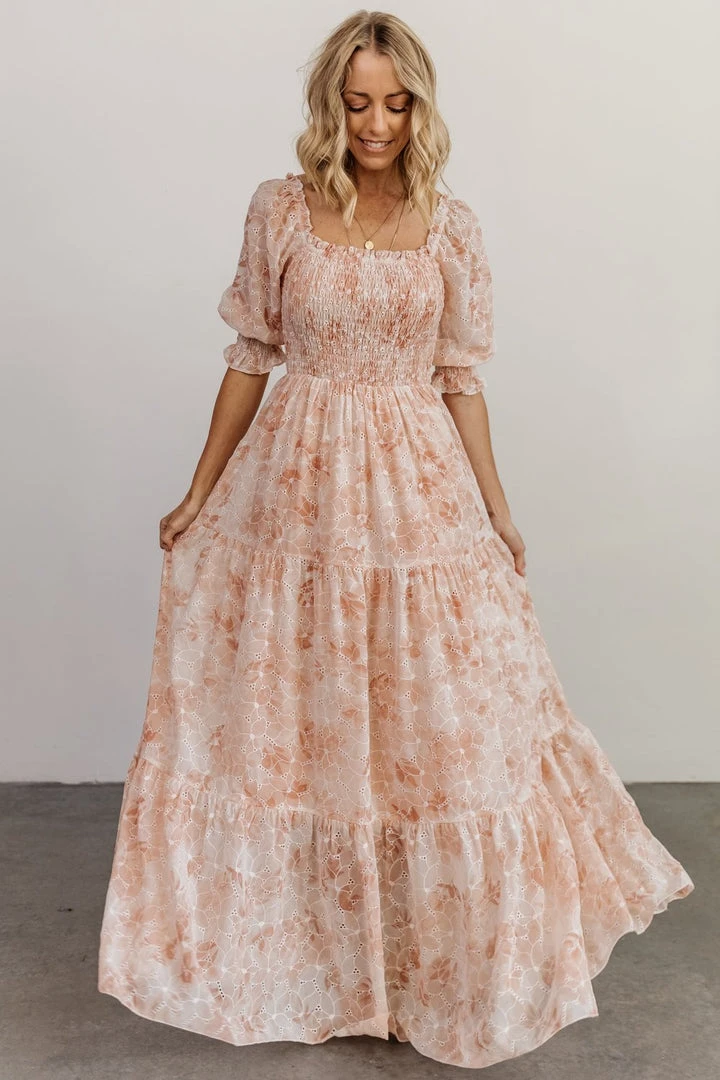 BB Custom Dresses Bailey Eyelet Maxi Dress | Apricot 9 BB Custom Dresses Bailey Eyelet Maxi Dress | Apricot