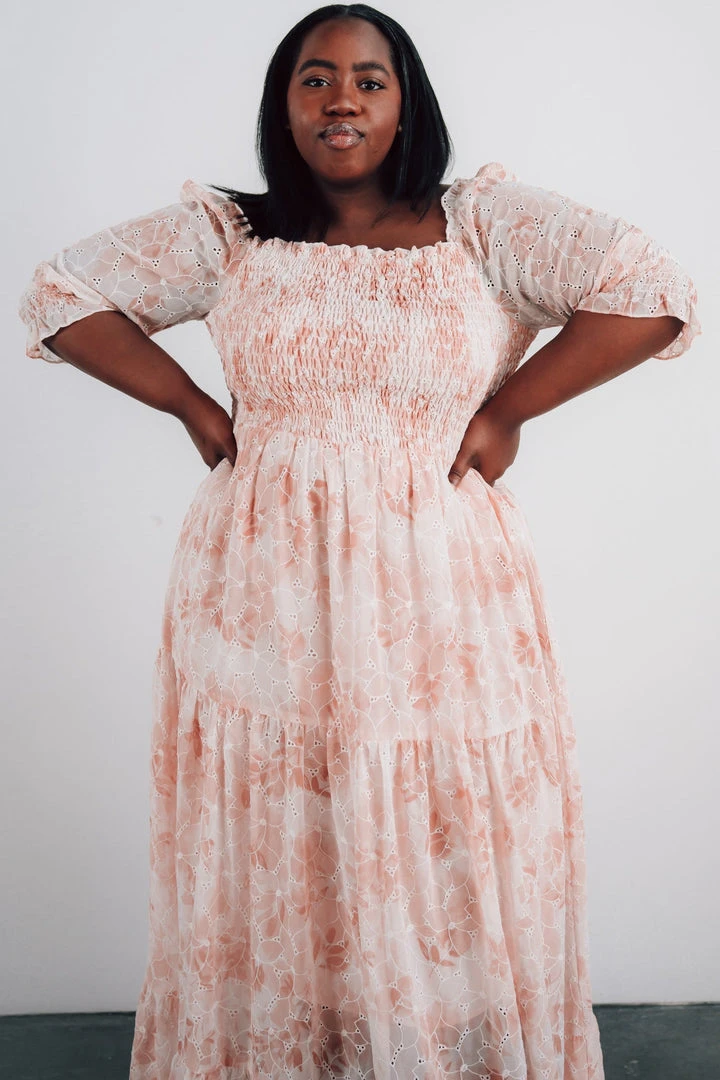 BB Custom Dresses Bailey Eyelet Maxi Dress | Apricot 4 BB Custom Dresses Bailey Eyelet Maxi Dress | Apricot