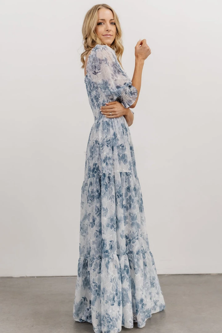 BB Custom Bailey Eyelet Maxi Dress | Blue 7 BB Custom Bailey Eyelet Maxi Dress | Blue