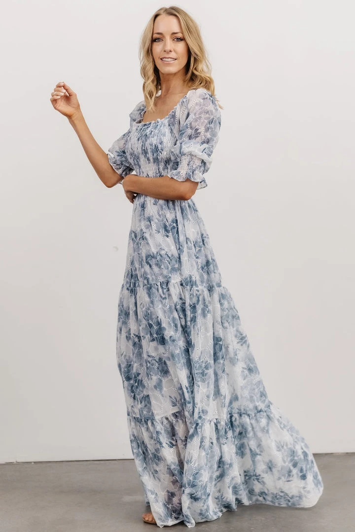BB Custom Bailey Eyelet Maxi Dress | Blue 4 BB Custom Bailey Eyelet Maxi Dress | Blue