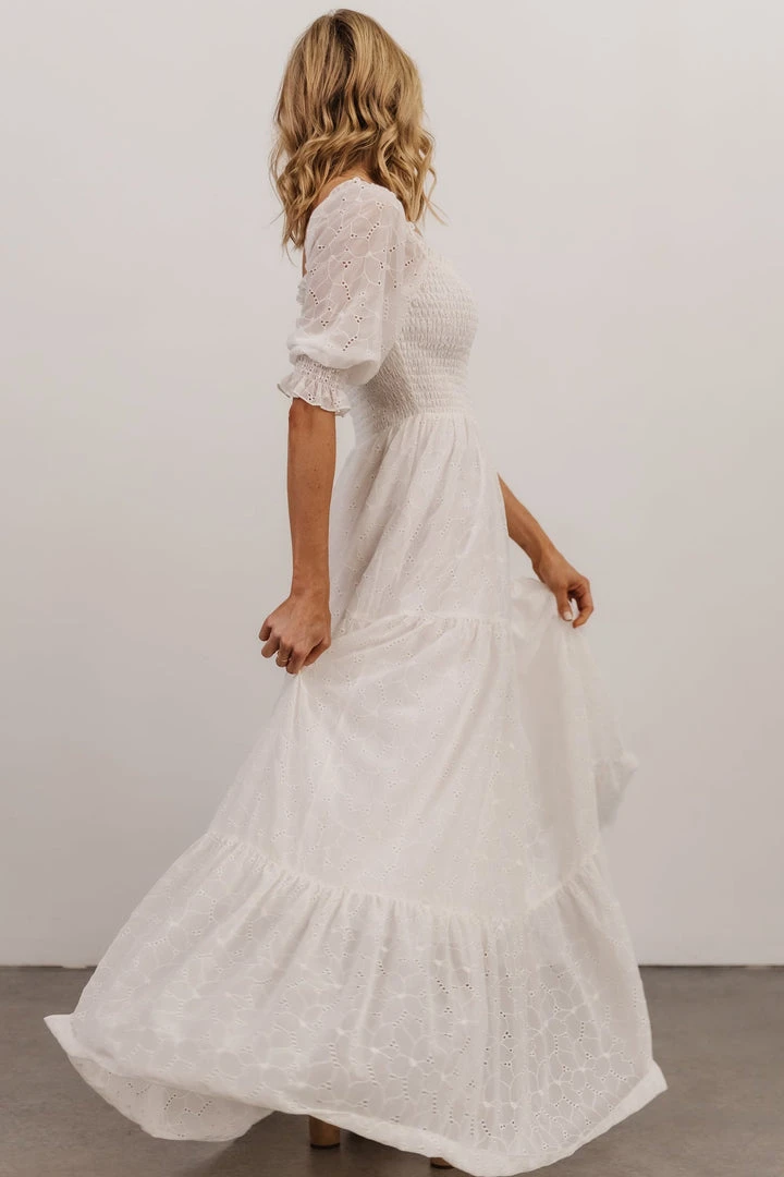 BB Custom Dresses Bailey Eyelet Maxi Dress | White 5 BB Custom Dresses Bailey Eyelet Maxi Dress | White