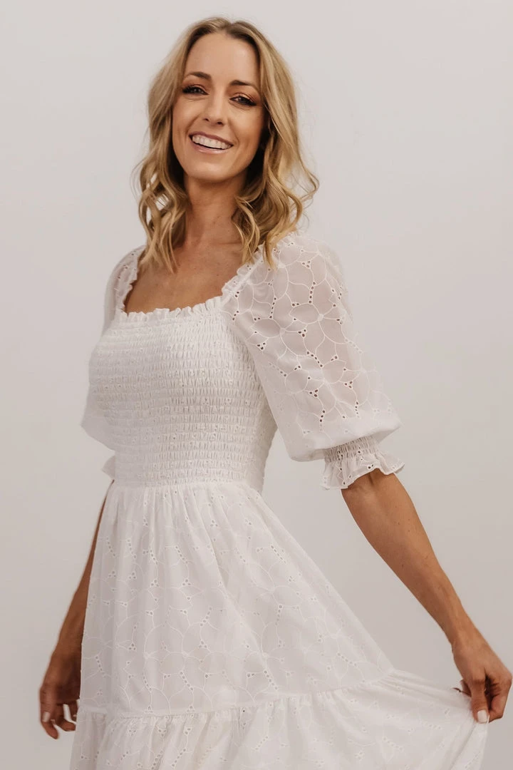 BB Custom Dresses Bailey Eyelet Maxi Dress | White 2 BB Custom Dresses Bailey Eyelet Maxi Dress | White