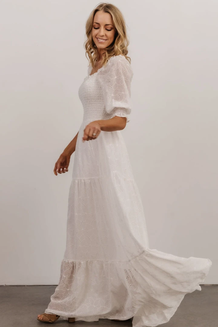BB Custom Dresses Bailey Eyelet Maxi Dress | White 6 BB Custom Dresses Bailey Eyelet Maxi Dress | White