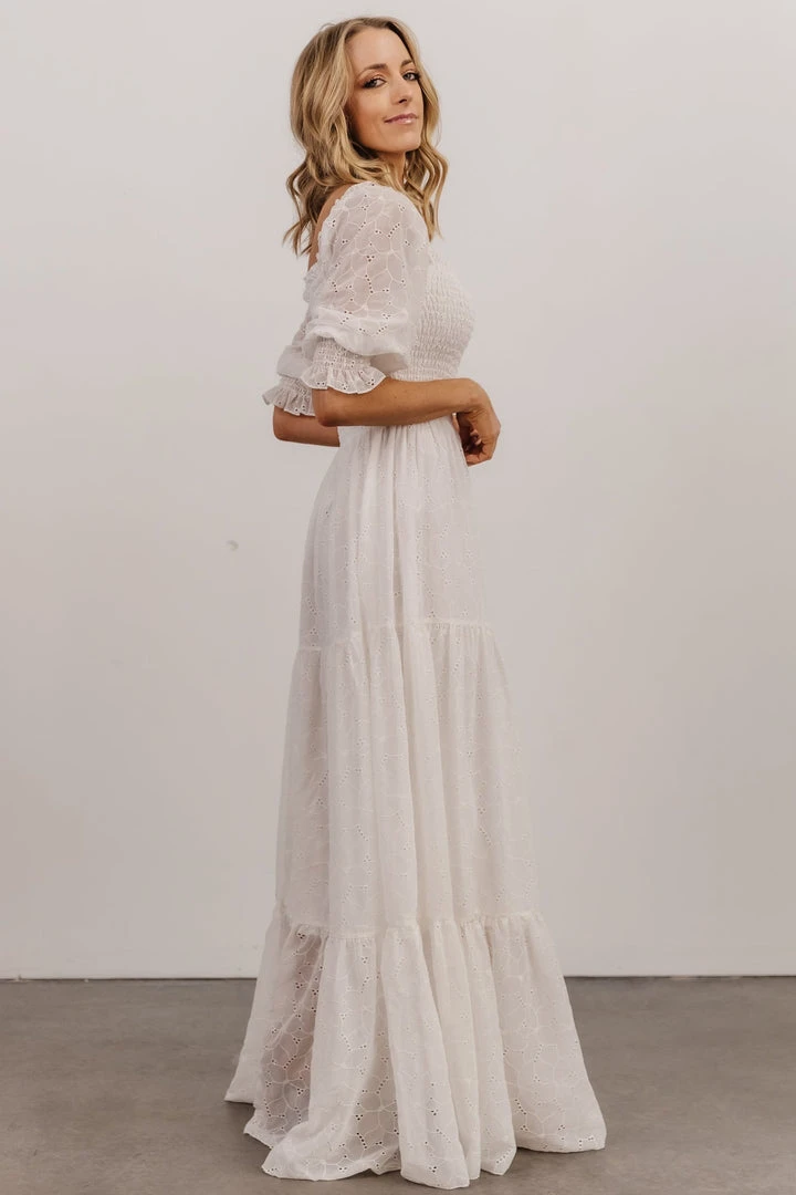 BB Custom Dresses Bailey Eyelet Maxi Dress | White 3 BB Custom Dresses Bailey Eyelet Maxi Dress | White