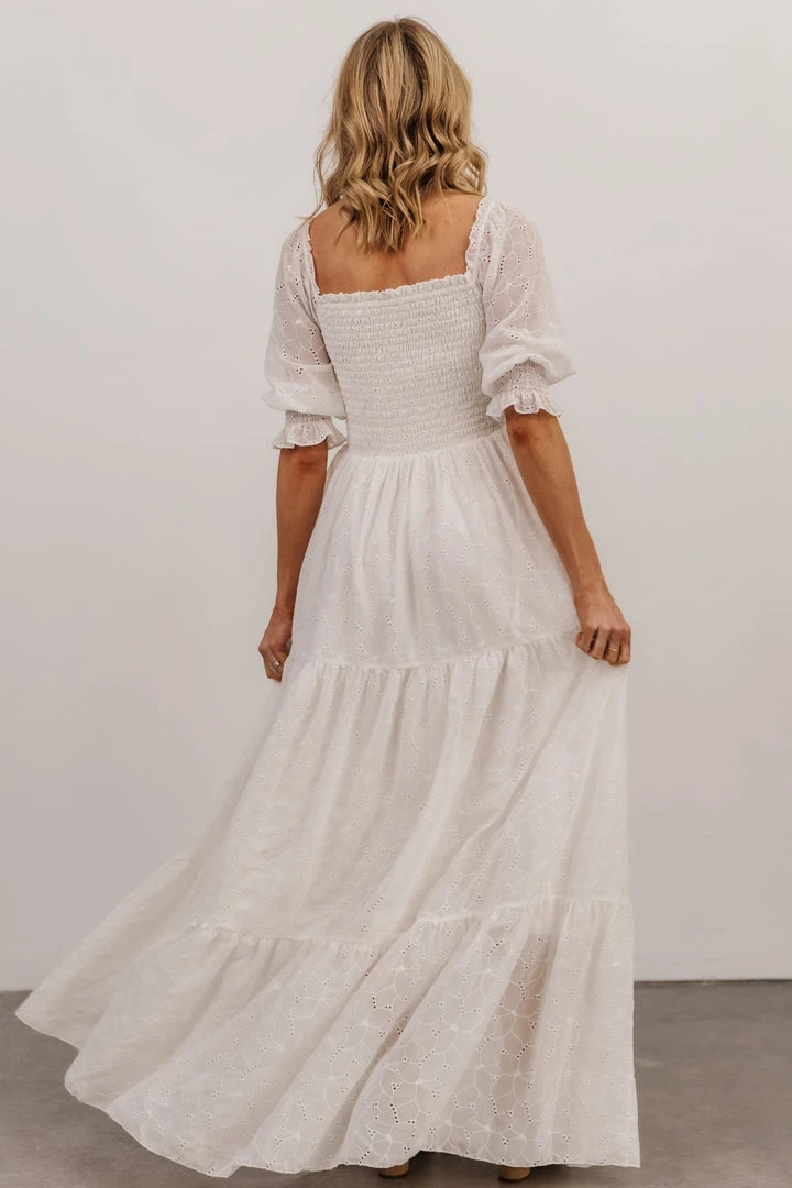 BB Custom Dresses Bailey Eyelet Maxi Dress | White 4 BB Custom Dresses Bailey Eyelet Maxi Dress | White