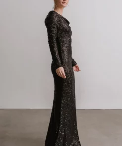RR Charlize Cowl Neck Sequin Gown | Black 11 RR Charlize Cowl Neck Sequin Gown | Black