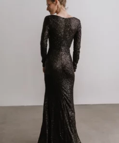 RR Charlize Cowl Neck Sequin Gown | Black 10 RR Charlize Cowl Neck Sequin Gown | Black