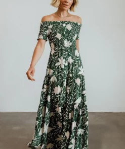 Soi Becca Smocked Maxi Dress | Green Dresses