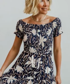 Soi Becca Smocked Maxi Dress | Navy Dresses