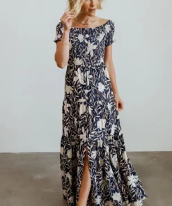 Soi Becca Smocked Maxi Dress | Navy Dresses