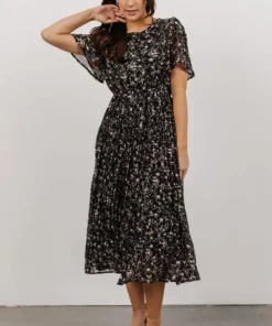 HAY Belfast Pleated Midi Dress | Black Floral Dresses 9 HAY Belfast Pleated Midi Dress | Black Floral Dresses