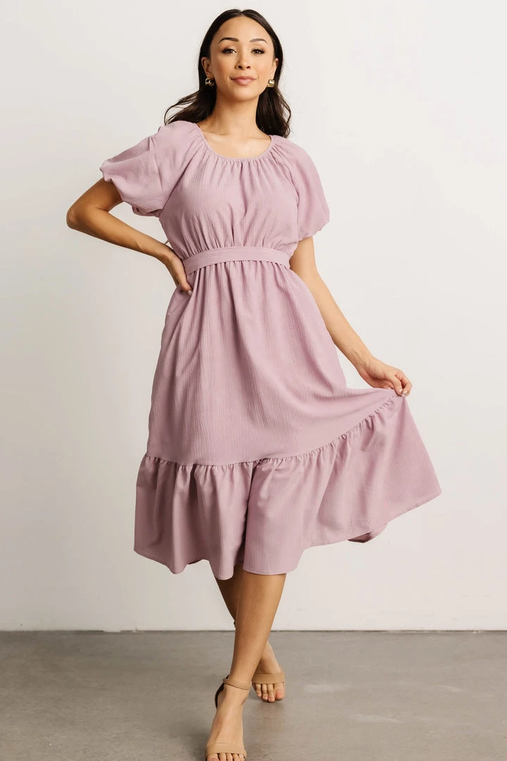 HAY Belinda Puff Sleeve Midi Dress | Lavender Dresses 1 HAY Belinda Puff Sleeve Midi Dress | Lavender Dresses