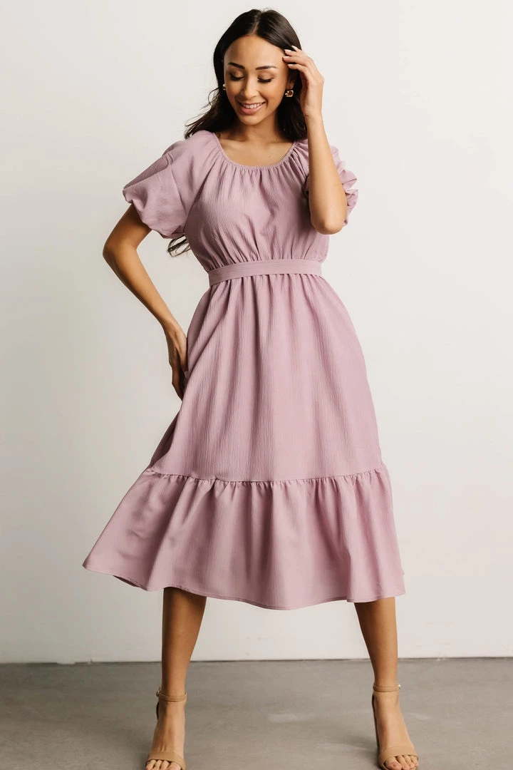 HAY Belinda Puff Sleeve Midi Dress | Lavender Dresses 5 HAY Belinda Puff Sleeve Midi Dress | Lavender Dresses