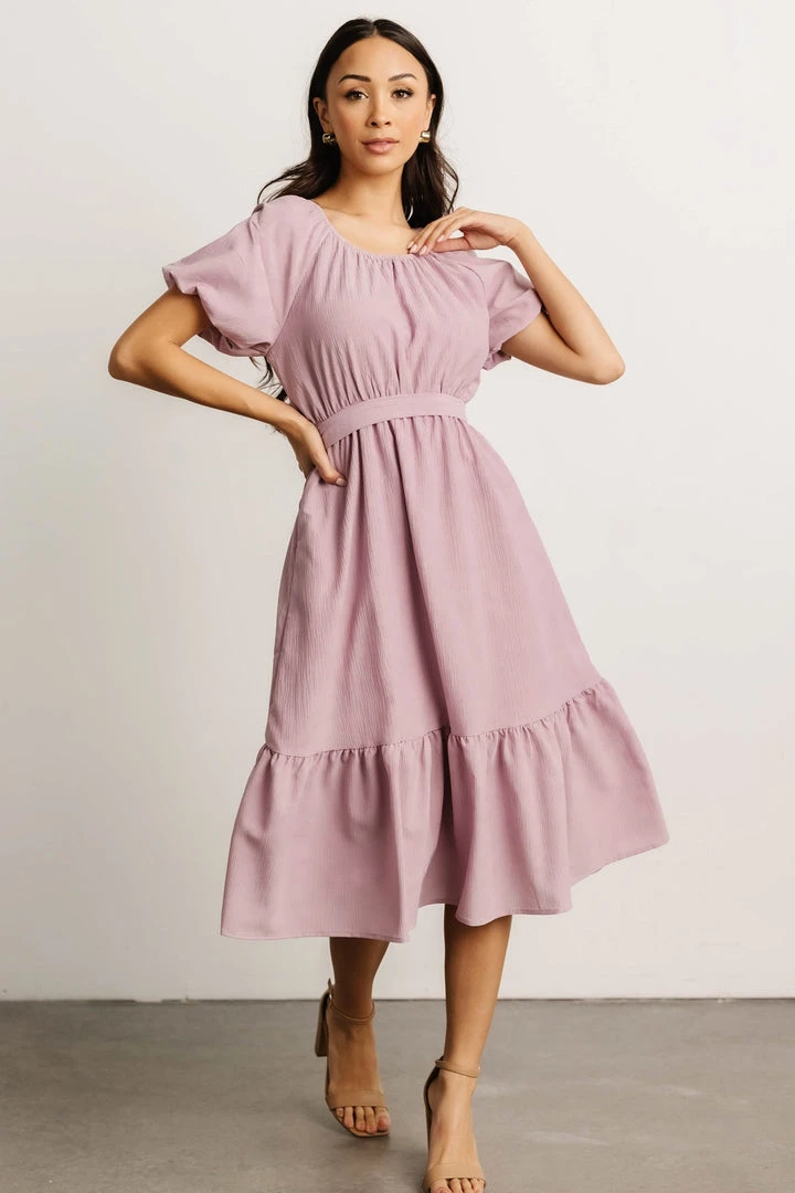 HAY Belinda Puff Sleeve Midi Dress | Lavender Dresses 4 HAY Belinda Puff Sleeve Midi Dress | Lavender Dresses