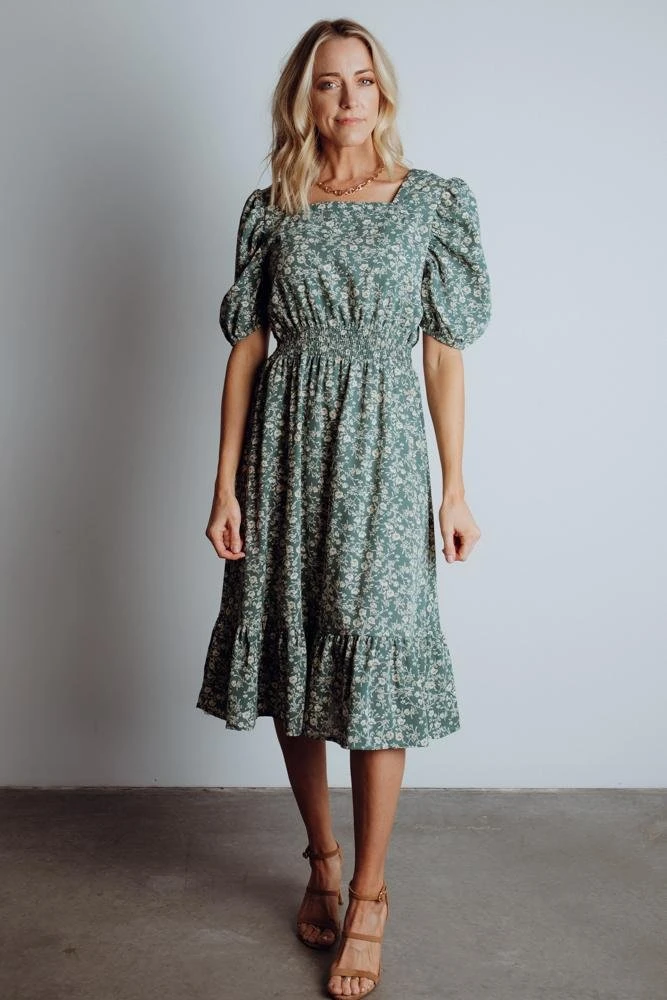 HAY Berkley Midi Dress | Sage Floral Dresses 1 HAY Berkley Midi Dress | Sage Floral Dresses