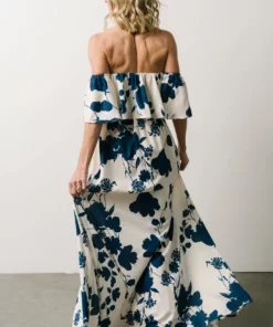 Soi Dresses Berlynn Off Shoulder Maxi Dress | Cream + Navy Floral 12 Soi Dresses Berlynn Off Shoulder Maxi Dress | Cream + Navy Floral