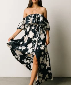 Soi Dresses Berlynn Off Shoulder Maxi Dress | Dark Blue Floral 17 Soi Dresses Berlynn Off Shoulder Maxi Dress | Dark Blue Floral