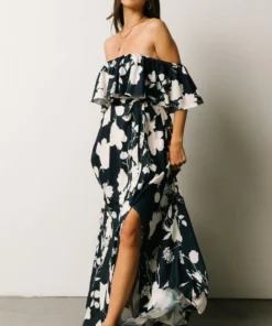 Soi Dresses Berlynn Off Shoulder Maxi Dress | Dark Blue Floral 16 Soi Dresses Berlynn Off Shoulder Maxi Dress | Dark Blue Floral