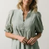 IL Bernadette Embroidery Top | Light Sage Vacation