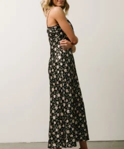 IL Bettie Bias Cut Midi Dress | Black + Cream Multi Floral 11 IL Bettie Bias Cut Midi Dress | Black + Cream Multi Floral