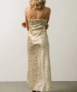 IL Bettie Bias Cut Midi Dress | Cream + Yellow Multi Floral Dresses