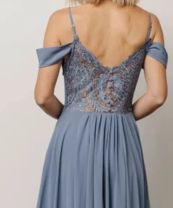 Soi Dresses Bianca Lace Maxi Dress | Dusty Blue