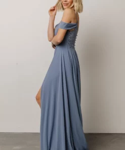 Soi Dresses Bianca Lace Maxi Dress | Dusty Blue