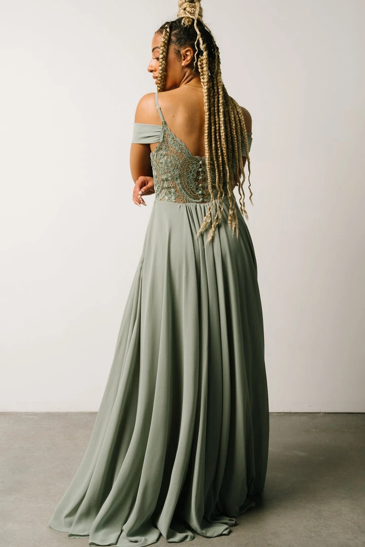 Soi Shop All Bianca Lace Maxi Dress | Dusty Sage 2 Soi Shop All Bianca Lace Maxi Dress | Dusty Sage