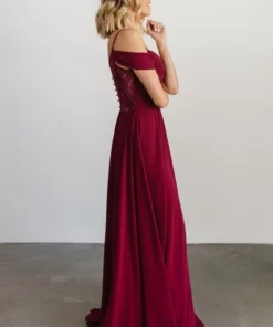 Soi Dresses Bianca Lace Maxi Dress | Wine