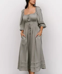POL Dresses Bodrum Midi Dress | Dusty Sage