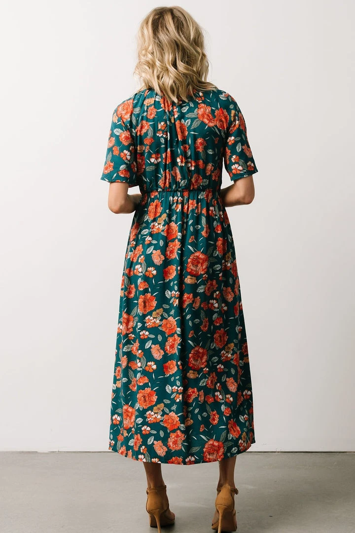 POL Dresses Botega Midi Dress | Jade Multi Floral 4 POL Dresses Botega Midi Dress | Jade Multi Floral