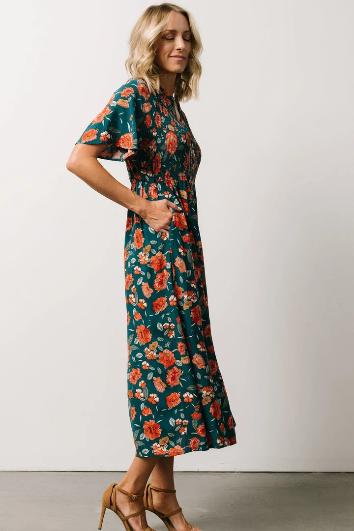 POL Dresses Botega Midi Dress | Jade Multi Floral 2 POL Dresses Botega Midi Dress | Jade Multi Floral