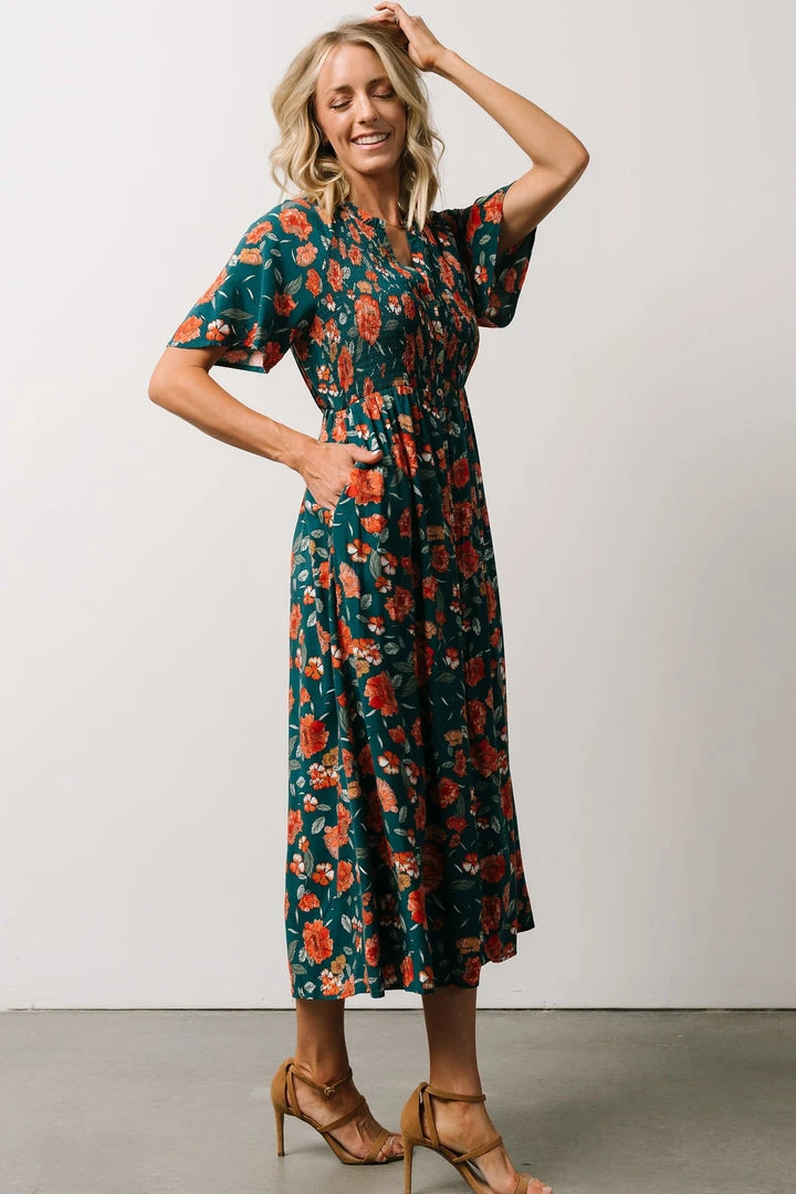 POL Dresses Botega Midi Dress | Jade Multi Floral 3 POL Dresses Botega Midi Dress | Jade Multi Floral